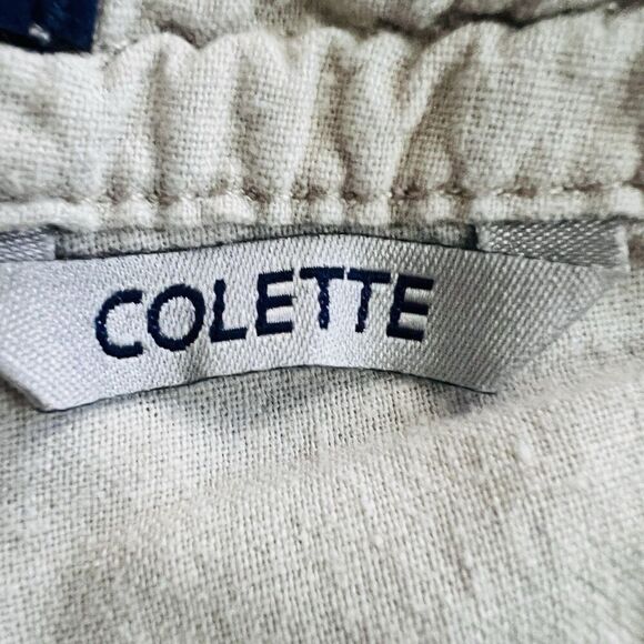 Bandolino Colette Cream Color Linen Blend Side Tie Lightweight Capri Pants - 10 - Picture 8 of 9